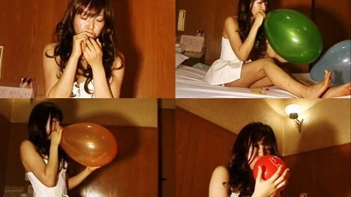 Pretty Young Woman Playfully Blows Balloons - YUD-038 - Part 1