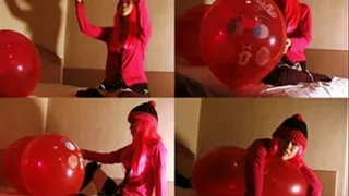 Red Lady Surrounds Self With Red Balloons! - YUD-046 - Part 1 (Faster Download)