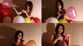 Nerdy Lady Shows Balloon Inflating Skills - YUD-044 - Full version