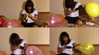 Schoolgirl's Balloon Popping Homework - YUD-047