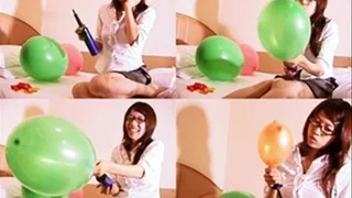 Nerdy Lady Pumps Balloons As Huge As She Can! - YUD-055 - Part 2 (Faster Download)