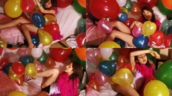 A Perfect Beauty Lying on Colorful Balloons & Plays with them! - YUD-012 - Part 3 (Faster Download)