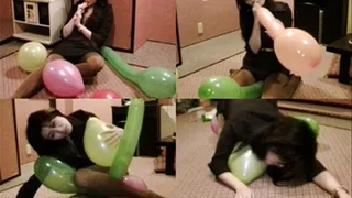 Office Lady Relaxes by Blowing Up Balloons After A Hard Day - YUD-002 -Full version