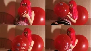 Sweet Red-Wigged Girl Rests While Blowing Balloons - YUD-046 - Part 3 (Faster Download)