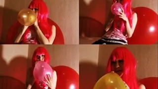 Sweet Red-Wigged Girl Rests While Blowing Balloons - YUD-046 - Part 2 (Faster Download)