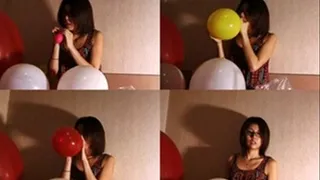 Nerdy Girl in Glasses Blow Balloons! - YUD-044 - Part 3 (Faster Download)