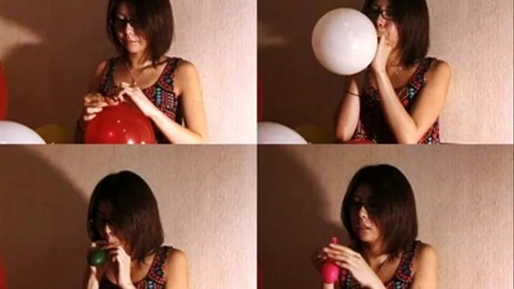 Nerdy Girl in Glasses Blow Balloons! - YUD-044 - Part 2