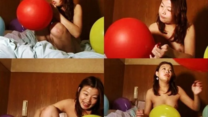 Naughty Japanese Girl Hides Her NAKED BODY Behind Blown BALLOONS! - YUD-030 - Part 2