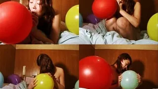 Naughty Japanese Girl Hides Her NAKED BODY Behind Blown BALLOONS! - YUD-030 - Full version