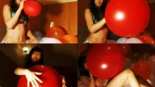 Horny With Her Big Red Balloon On Bed - YUD-039