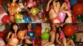 Enjoying Colorful Balloons Around Their Bikini Bodies - YUD-013