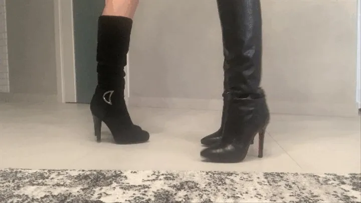 We tap toe and heel in black boots D c