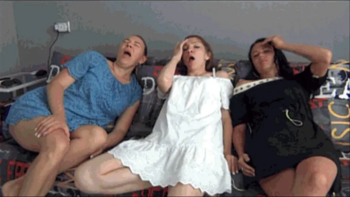 Heavy snoring of three napping girls a