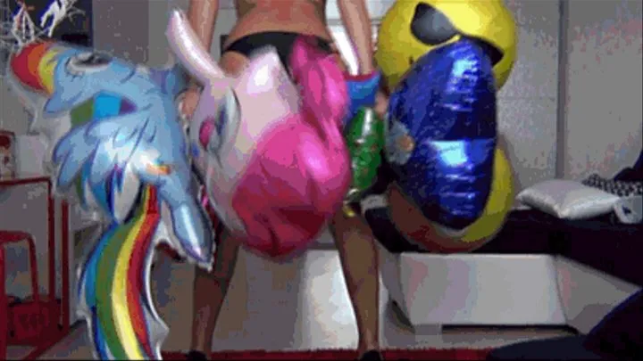 I pop 10 mylar balloons and tease you with my booty a
