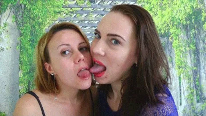 Two lesbian play with tongue and sucking nose each others 3Jd