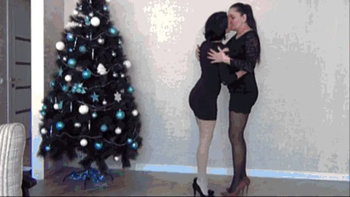 Passionate kisses of two lesbians a