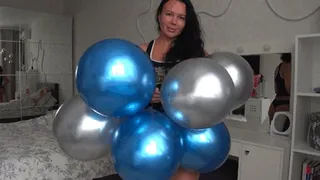 I scratch your dried cum on the balloons with my claws a