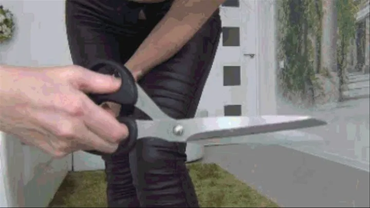 Watch and jerk off while I cut my leather pants c