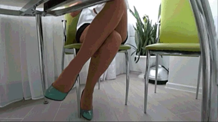 Masturbation under the table while working b