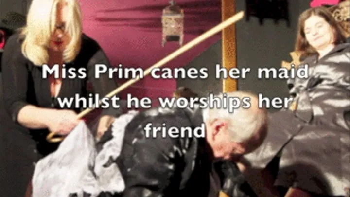 Miss Prim & Friend foot worship and spanking