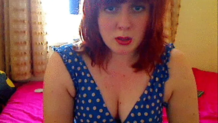 Sneezing wearing nice spotty dress