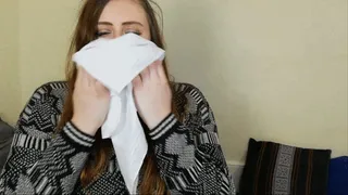 Blowing into my hanky and a few sneezes too