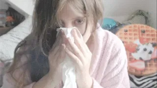 Blowing my nose into kitchen towel