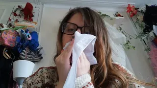 Nose blowing filmed on phone