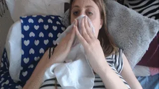 sneezing and nose blowing lying down