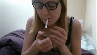 Smoking in glasses and lipstick