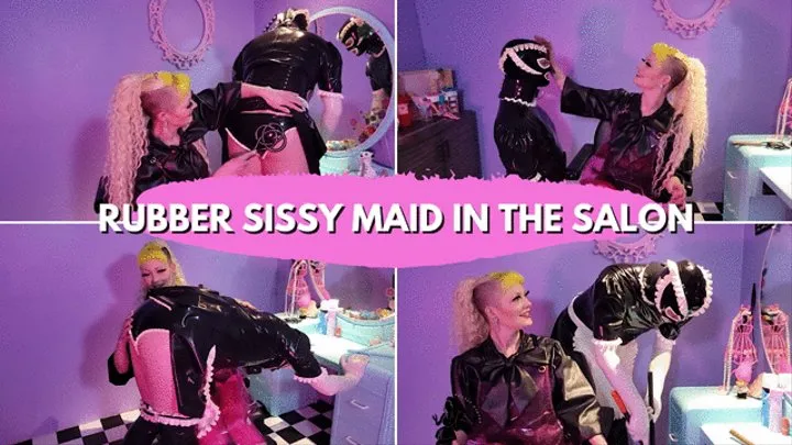 Latex Catsuit Sissy Maid Salon Training and Spanking