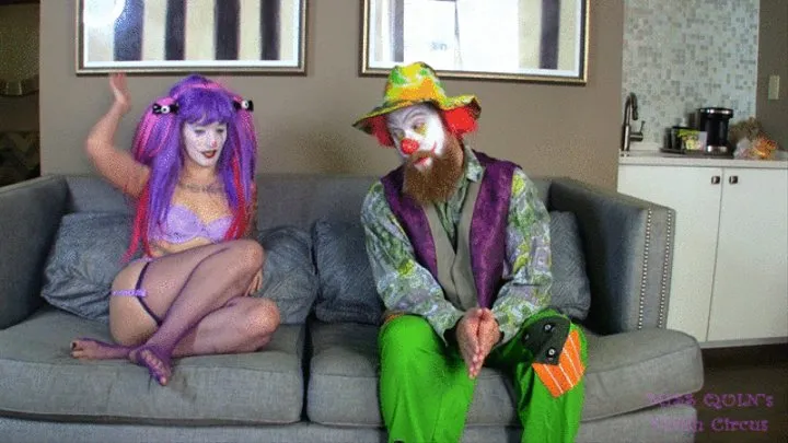 Clown Guy Sniffs Clown Girl's Feet