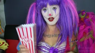 Clown Girl Eats Popcorn