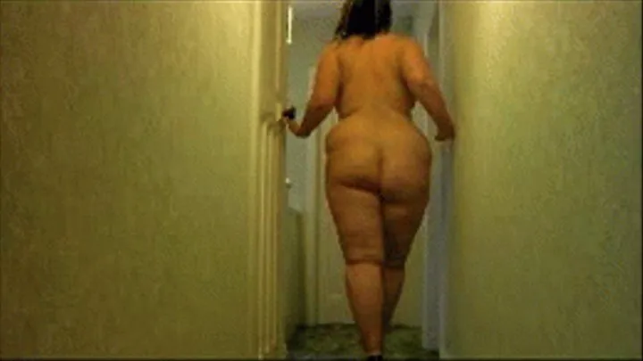 BBW walking around naked in heels