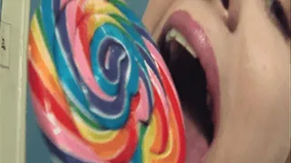 Licking & Sucking on A Very Big Lollipop