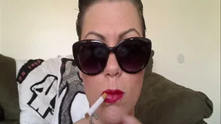 Smoking In Sexy Sunglasses