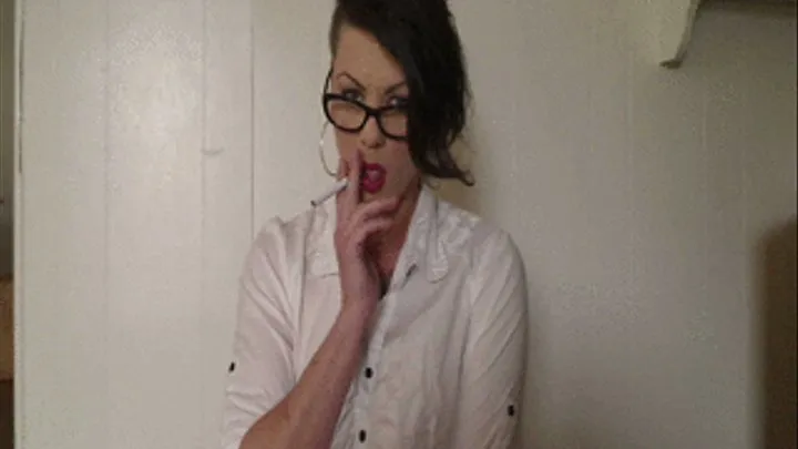 Office Secretary Is A Smoking Slut At Home