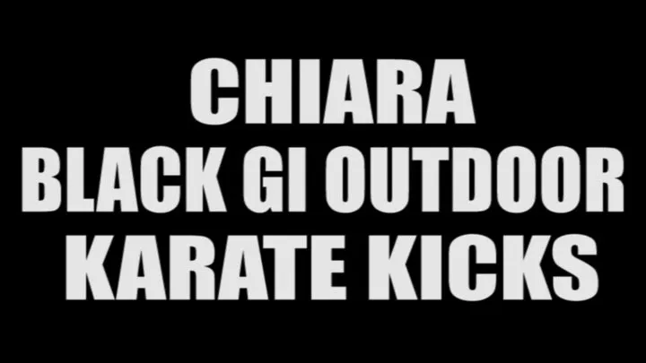 Chiara black gi outdoor karate kicks