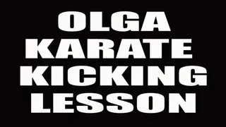 Olga karate kicking lesson