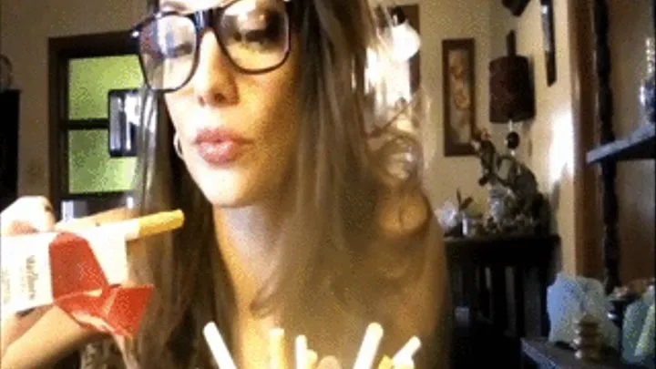 double smoking in glasses Marlboro Red 100s