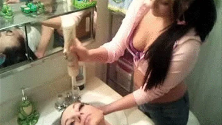 Getting my hair washed by another girl