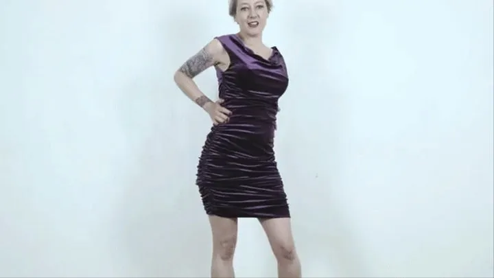 Velvet fetish purple dress