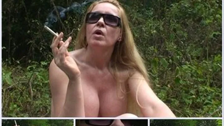 Big tits step-mother naked smoking