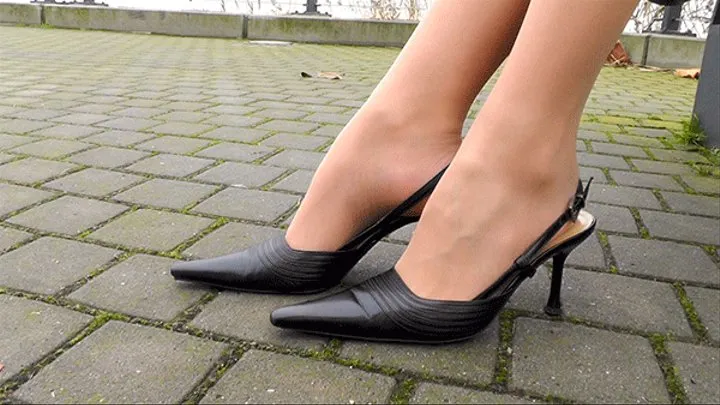 pesne Lariesa in black slingbacks