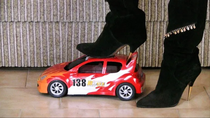 Big car under high-heeled boots - complete