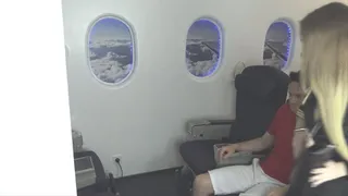 Foot fetish sex with stewardess in airplane!