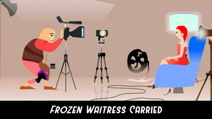 Frozen Waitress Stripped Naked Posed and Played with
