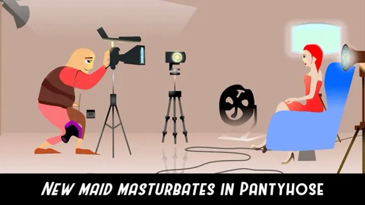 New maid Evangelines Pantyhose Solo Masturbation Play
