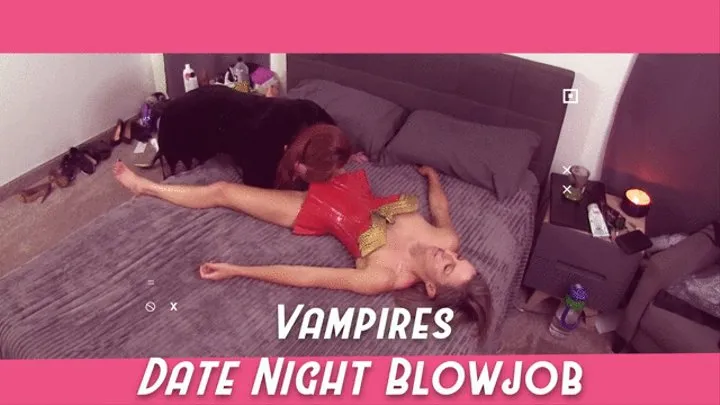 The Vampire Evangeline gives her Date a Blowjob