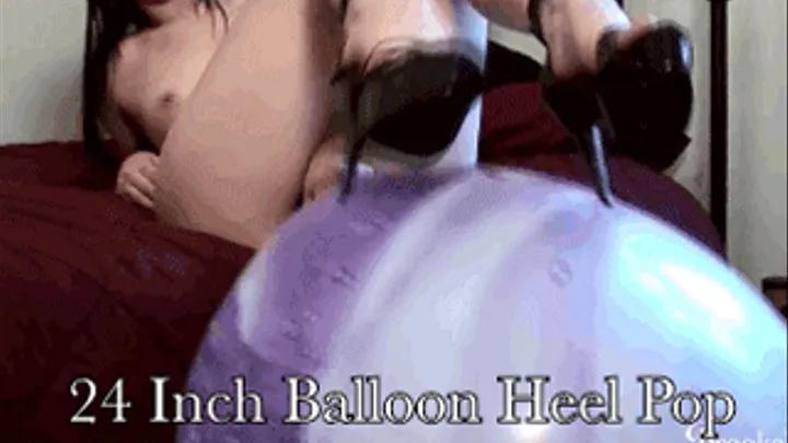 24 Inch Balloon Heel Pop With Jerk Off Instruction